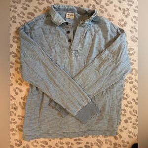 Todd Snyder white wash indigo Rugby Polo Long-Sleeve Shirt